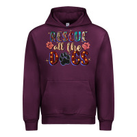 Mauve Wine rescue all the dogs Urban Hoodie - Zillion Design Studio