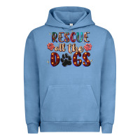 Pigment Pebble Blue rescue all the dogs Urban Hoodie - Zillion Design Studio