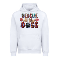 White rescue all the dogs Urban Hoodie - Zillion Design Studio
