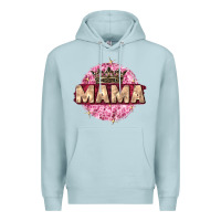 Blue Mist mama with round leopard Premium Hoodie - Zillion Design Studio