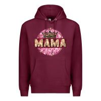 Burgundy mama with round leopard Premium Hoodie - Zillion Design Studio