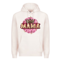 Pale Pink mama with round leopard Premium Hoodie - Zillion Design Studio