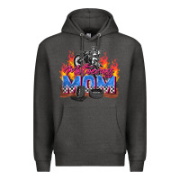 Charcoal Heather motocross mom Premium Hoodie - Zillion Design Studio