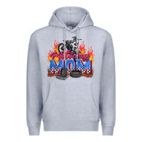 Heather Grey motocross mom Premium Hoodie - Zillion Design Studio