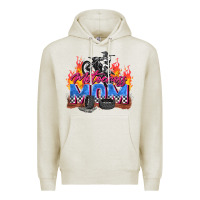 Oatmeal Heather motocross mom Premium Hoodie - Zillion Design Studio