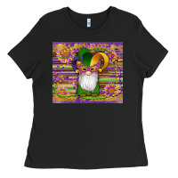 Black mardi gras gnomes mask serape sunflowers Ladies Tee - Artiststas