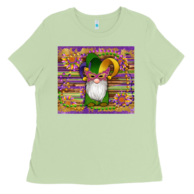 Mardi Gras Gnomes Mask Serape Sunflowers Ladies Tee by Artiststas | Teevron