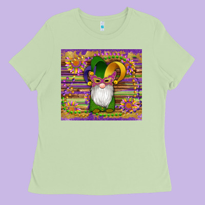 Mardi Gras Gnomes Mask Serape Sunflowers Ladies Tee Designed By Artiststas