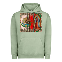 Pigment Oil Green Virgin Mary Mexican Flag Urban Hoodie - CTS Tumbler Store