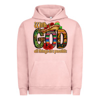 Pigment Salmon with god all things are possible Urban Hoodie - CTS Tumbler Store