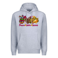 Heather Grey peace love tacos Premium Hoodie - CTS Tumbler Store