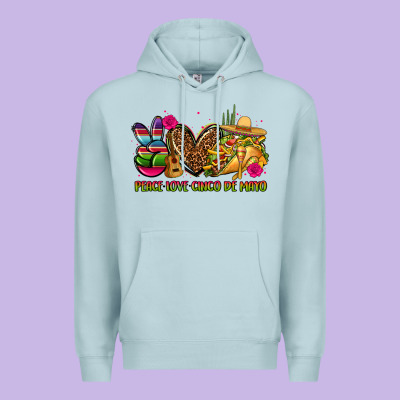 Peace Love Cinco De Mayo Premium Hoodie Designed By Cts Tumbler Store