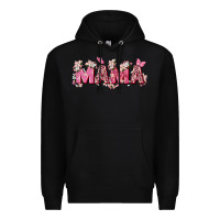 Black pink flowers mama Premium Hoodie - Zillion Design Studio
