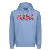 Colony Blue pink flowers mama Premium Hoodie - Zillion Design Studio