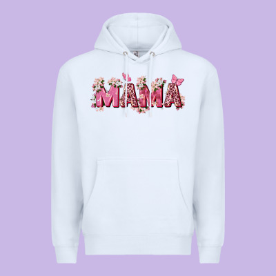 Pink Flowers Mama Premium Hoodie Designed By Zillion Design Studio