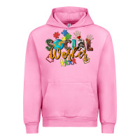 Fuchsia Pink social worker Urban Hoodie - Zillion Design Studio