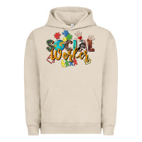 Pigment French Oak social worker Urban Hoodie - Zillion Design Studio