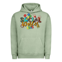 Pigment Oil Green social worker Urban Hoodie - Zillion Design Studio
