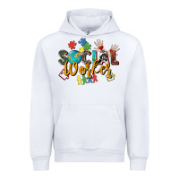 White social worker Urban Hoodie - Zillion Design Studio