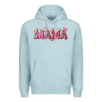 Blue Mist pink flowers mama Premium Hoodie - Zillion Design Studio