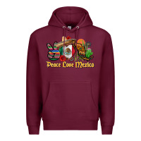 Burgundy peace love mexico Premium Hoodie - CTS Tumbler Store