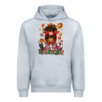 Heather Grey santa's favorite dispatcher afro messy bun Urban Hoodie - texasbilliewilder