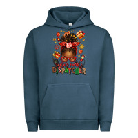 Pigment Midnight Navy santa's favorite dispatcher afro messy bun Urban Hoodie - texasbilliewilder