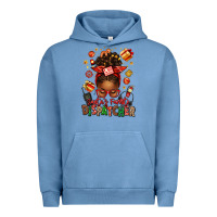 Pigment Pebble Blue santa's favorite dispatcher afro messy bun Urban Hoodie - texasbilliewilder