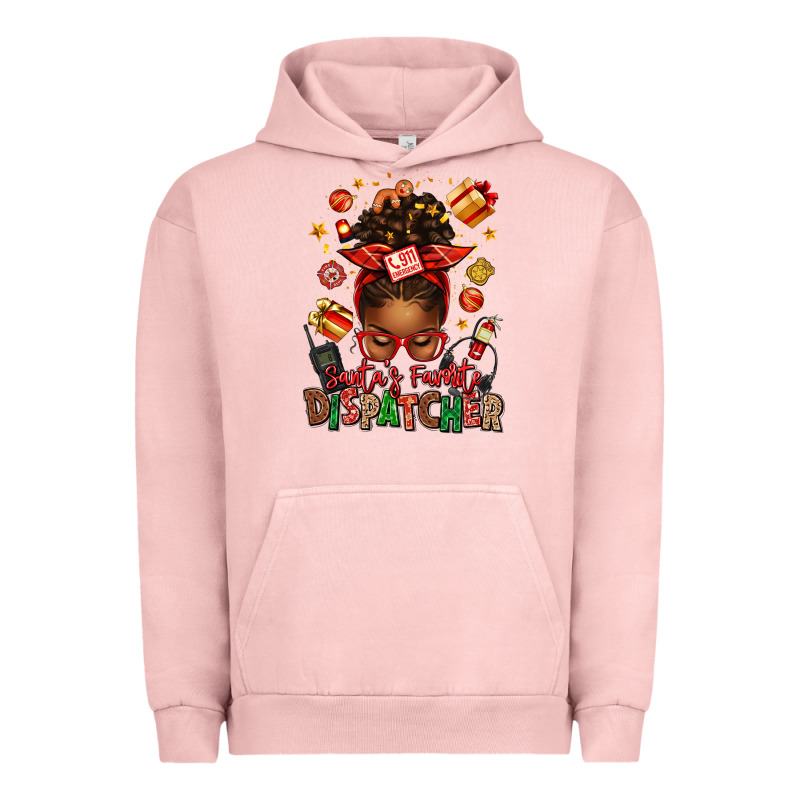 Santa's Favorite Dispatcher Afro Messy Bun Urban Hoodie by texasbilliewilder | Teevron