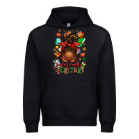 Black santa's favorite secretary afro messy bun Urban Hoodie - texasbilliewilder