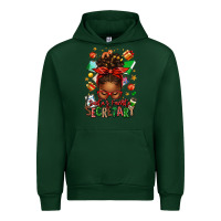 Forest Green santa's favorite secretary afro messy bun Urban Hoodie - texasbilliewilder