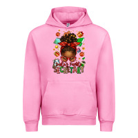 Fuchsia Pink santa's favorite secretary afro messy bun Urban Hoodie - texasbilliewilder