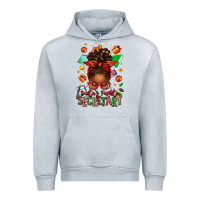 Heather Grey santa's favorite secretary afro messy bun Urban Hoodie - texasbilliewilder