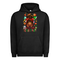 Pigment Black santa's favorite secretary afro messy bun Urban Hoodie - texasbilliewilder