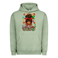 Pigment Oil Green santa's favorite secretary afro messy bun Urban Hoodie - texasbilliewilder