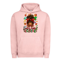 Pigment Salmon santa's favorite secretary afro messy bun Urban Hoodie - texasbilliewilder