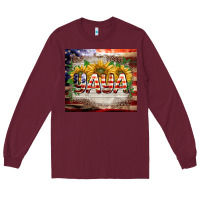 Burgundy patriotic yaya tumbler Long Sleeve Tee - BarkalooDesign