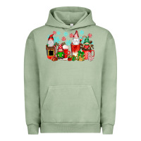 Pigment Oil Green christmas gnomes coffee cups Urban Hoodie - texasbilliewilder