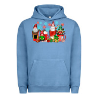 Pigment Pebble Blue christmas gnomes coffee cups Urban Hoodie - texasbilliewilder