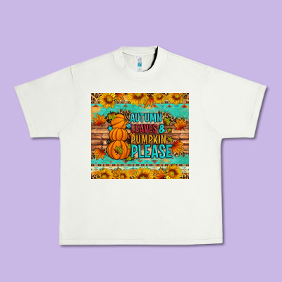 Autumn Leaves And Pumpkin Please Urban Heavy Tee Designed By Artiststas