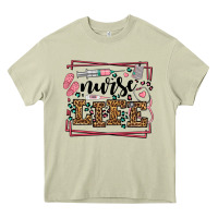 Mossy Nurse life leopard frame Heavy Core Tee - LillyAllenDesigns