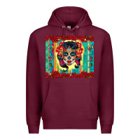 Burgundy sugar skull tumbler 3 Premium Hoodie - CTS Tumbler Store