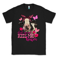 Black Valentine's Day Shut Up And Kiss Me Heifer Holstein Cow Classic Tee - FaDigitalArtStudio