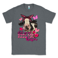 Charcoal Heather Valentine's Day Shut Up And Kiss Me Heifer Holstein Cow Classic Tee - FaDigitalArtStudio