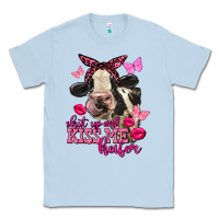 Dusty Blue Valentine's Day Shut Up And Kiss Me Heifer Holstein Cow Classic Tee - FaDigitalArtStudio