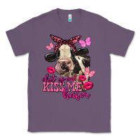 Lavender Valentine's Day Shut Up And Kiss Me Heifer Holstein Cow Classic Tee - FaDigitalArtStudio