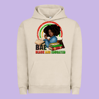 Bae Black And Educated Urban Hoodie Designed By Zillion Design Studio