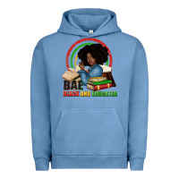 Pigment Pebble Blue Bae black and educated Urban Hoodie - Zillion Design Studio