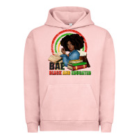 Pigment Salmon Bae black and educated Urban Hoodie - Zillion Design Studio