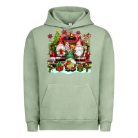 Pigment Oil Green christmas gnome truck Urban Hoodie - texasbilliewilder